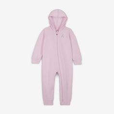 Keep your baby comfy in this coverall, made of cotton/poly French terry that feels soft and gentle on their sensitive skin. The full-zip closure makes changing and dressing easy, the hood is cozy and the ribbed cuffs and hem help retain snuggly warmth. Winter Onesie For Playtime, Winter Playtime Solid Onesie, Winter Playtime Solid Color Onesie, Winter Pink Onesie For Sleep, Pink Winter Onesie For Sleep, Pink Winter Sleep Onesie, Winter Onesie For Sleepover In Pink, Pink Winter Onesie For Bedtime, Winter Pink Onesie For Loungewear