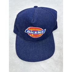 Vintage Original Dickies Denim Hat. Adult Adjustable. New Without Tags. We Ship Fast, Within 24 Hours And Same Day When Possible! Retro Blue Hats With Embroidered Logo, Retro Blue Hat With Embroidered Logo, Blue Retro Hat With Embroidered Logo, Denim Snapback Trucker Hat, Denim Snapback Hat, Casual Blue 5-panel Baseball Cap, Vintage Blue Baseball Cap With Embroidered Logo, Denim Snapback Hat One Size, Denim Snapback Hat One Size Fits Most