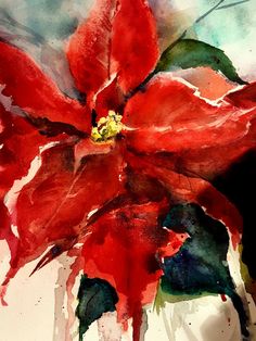 Holly Drawing, Christmas Aquarell, Art Tutorials Watercolor, Acrylic Pouring Art