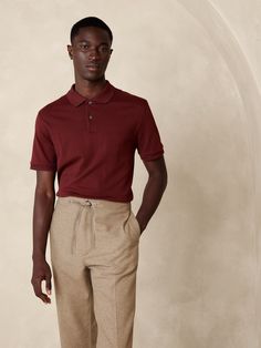 Our best-selling Luxury Touch styles bring ultimate softness and a refined finish that's more dressed-up than the average polo.  Here, our designers added retro-inspired contrast color accents at the collar and button placket for an old-school cool feel.  Polo collar with button-front closure.  Chest pocket.  Straight hem with side vents.  Standard fit.  Short sleeves.  Hip length.  Body length (size M): Regular 28", Tall 29. 5" Sleeve length from center back: Regular 18", Tall 19" Model: Size M Luxury Men's Button-up Short Sleeve Shirt, Luxury Polo Shirt, Color Accents, Polo Collar, Winter Sale, Hip Length, Button Placket, Retro Inspired, Chest Pocket