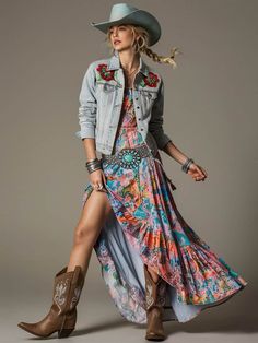 Denim Western Outfit, Western Outfits Casual, Cowgirl Chic Outfits, Dani Kruha, Western Glam Outfit, Cowboy Outfits For Women, Wild West Outfits