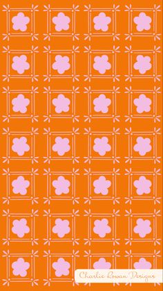 an orange and pink pattern with arrows