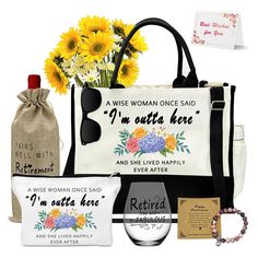 PRICES MAY VARY. Best Retirement Gift: Our beautifully prepared retirement gift set includes a large canvas tote bag,1makeup bag,1stemless wine glass,1wine glass holder,1beautiful bracelet, and a greeting card Unique Retirement Gifts: Are you still struggling to find retirement gifts? Amgkonp's cool retirement gifts are the best choice for women, grandmas, colleagues, teachers, nurses, moms, friends! Women's retirement is a great and meaningful thing, this retirement gift for women can warm her Retirement Basket Ideas For Women, Unique Retirement Gifts, Farewell Gift For Colleague, Retirement Gift Basket, Basket For Mom, Retirement Gift Ideas, Best Retirement Gifts, Cute Makeup Bags, Travel Canvas