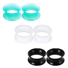 PRICES MAY VARY. Gauge: 2g(6mm),0g(8mm),00g(10mm),1/2"(12mm),9/16"(14mm),5/8"(16mm) You Will Receive 3 Pairs Thin Silicone Gauges in Same Size with 3 Different Colors. Material: High Quality Flexible Silicone.Make You Comfortable to Wear and Less Painful to Stretch Your Ears. Silicone is a skin-friendly,non-irritating material.If the metal jewelry irritates your piercing,soft silicone is your better choice.You can wear it in any occasions,also great for sleeping.These silicone eyelets are very s Unique Ear Piercings, Pay Attention To Me, Body Jewelry Piercing, Ear Gauges, Gauges Plugs, Piercing Jewelry, Metal Stamping, Metal Jewelry, Soft Silicone