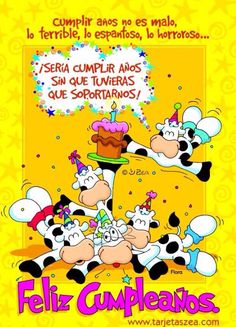 an advertisement for a birthday party with cartoon characters and words in spanish on the front