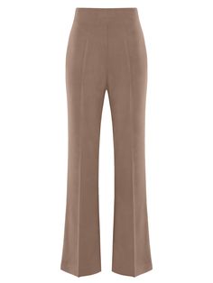 Sharply tailored to inject ensembles with confidence, these beige pants reinterpret the classic palazzo pair with a polished edge, and will fit perfectly in your capsule wardrobe. Expect a fusion of classic sophistication and contemporary style in this design, constructed from a luxurious stretch crêpe fabric.  This investment piece is versatile enough to style and wear repeatedly. It boasts a high waistband and full-length leg with draped hem detailing, creating a flattering elongated silhouette.  Wear it with its matching Sandstorm Timeless Classic Blazer for the ultimate composed power look. Hand wash only. Wash inside out with like colours. Do not wring or twist. Do not tumble dry. Iron at 160°C max or use press cloth. Do not bleach. Professional dry clean. Beige Straight Hem Pants For Office, Tailored Beige Wide Leg Pants, Elegant Beige Straight Leg Dress Pants, Beige Formal Dress Pants With Straight Hem, Elegant Beige Straight Dress Pants, Elegant Beige Wide-leg Pants, Beige Formal Pants With Straight Hem, Elegant Neutral Bottoms For Formal Occasions, Formal Beige Pants With Straight Hem