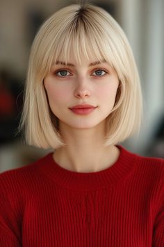 Achieve a sleek, polished look with these 18 best short straight bob haircuts—where simplicity meets elegance! ✨💇‍♀️ #ShortBob #SleekHair Short Straight Bobs, Brunette Bob With Bangs, Bob Haircut Blonde, Bob 2024, Straight Bobs, Straight Bob Haircut