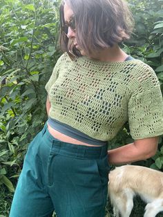 Sage green crochet top 🪴  Stretch cotton yarn Fitted Cropped Summer Sweater, Fitted Cotton Cropped Sweater For Spring, Fitted Cropped Sweater For Summer, Fitted Crop Top Sweater For Summer, Spring Green Crochet Top With Open Knit, Spring Green Open Knit Crochet Top, Spring Cotton Open Knit Crop Top, Green Open Knit Tops For Spring, Green Open Knit Top For Summer