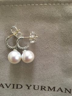 Pre Owned 100% Authentic David Yurman Solari collection Pearl Earrings 10mm Pearls 14k Gold Post Pave Diamonds 0.05ct Total 925 sterling silver Black finish Luxury Pearl Charm Round Jewelry, Luxury Round Pearl Charm Jewelry, Classic Round Jewelry For Evening, Elegant Round Pearl Earrings With High Luster, Elegant Pearl Earrings With High Luster For Evenings, Classic Round Evening Jewelry, Classic White Pearl Earrings For Everyday Elegance, Elegant Round Pearl Earrings For Evening, Elegant High Luster Pearl Earrings