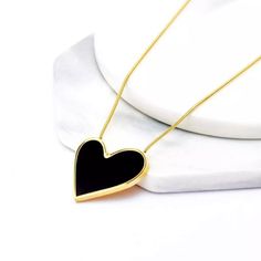 Necklace Women Upscale Jewelry Minimalism Love Heart Charms Snake Chain Choker Necklaces Pendants For Women New Color Gold Black Heart Pendant Chain Jewelry, Minimalist Metal Heart Necklace For Everyday, Black Heart-shaped Chain Jewelry, Trendy Black Heart Necklace With Clavicle Chain, Black Metal Heart Necklace With Adjustable Chain, Black Chain Necklace For Valentine's Day, Black Metal Jewelry For Valentine's Day, Black Heart Pendant Necklace With Clavicle Chain, Minimalist Heart Shaped Chain Necklace