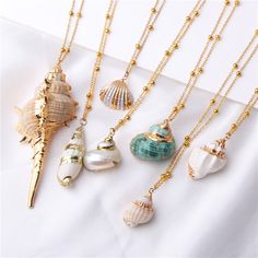 SPECIFICATIONS material: Sea Shell Necklace Type: Pendant Necklaces Metals Type: Copper Alloy Material: SHELL Item Type: Necklaces Luxury Shell Necklace With Natural Stones For Gift, Affordable Ocean-inspired Shell Necklaces, Piercing Conch, Jewlery Necklace, Pola Gelang, Beach Necklaces, Celtic Knots, Seashell Jewelry, Seashell Necklace