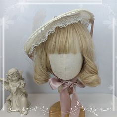 This price is for a hat only. Elegant Spring Cap Costume Hat, Spring Beach Bonnet Fitted, Fitted Spring Beach Bonnet, Elegant Spring Costume Cap, Fitted Beach Bonnet For Spring, Fitted Summer Bonnet With Curved Brim, Fitted Bonnet Cap For Spring, Fitted Brimmed Bonnet For Summer, Cream Bonnet With Curved Brim For Summer