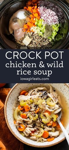 crock pot chicken and wild rice soup with vegetables