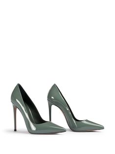 Le Silla 120mm Eva Pumps | Green | FARFETCH Designer Green Heels With Padded Heel, Luxury Green Heels With Padded Heel, Green Patent Leather Luxury Heels, Farfetch Shoes, Le Silla Shoes, Luxury Green Heels With 4-inch Heel, Online Closet, Chanel 2, Loafer Mules