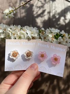 Perfect floral earrings for any occasion! white and Pink hypoallergenic earrings say good bye to irritated ears. size approx. .5in Clay Earring, Good Bye, Earring Ideas, Hypoallergenic Earrings, Floral Earrings, Jewelry Earrings Studs, Clay Earrings, Earrings Handmade, Etsy Earrings