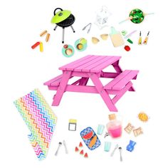 a pink picnic table is on sale for $ 59 99 at toys r'us