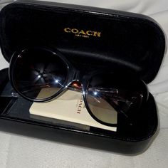 Womens Sunglasses By Coach With Box And Cleaning Wipe. Never Worn. Coach Hc 8259 L 1061 Formal Tortoiseshell Sunglasses With Gradient Lenses, Trendy Tortoiseshell Sunglasses For Formal Occasions, Formal Brown Glass Sunglasses, Formal Tortoiseshell Sunglasses With Uv Protection, Chic Coach Sunglasses With Tinted Lenses, Chic Coach Sunglasses With Uv Protection, Classic Brown Coach Sunglasses, Chic Coach Sunglasses With Polarized Lenses, Elegant Tortoiseshell Sunglasses With Mirrored Lenses