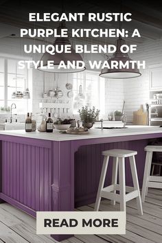 rustic purple kitchen