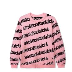 Anti Social Social Club In The Loop ‘Pink/Black’ Knit Crewneck Sweater Men’s Size Large Color: Pink/Black Logo Size: Large Chest: 22in Length: 27in Sleeve: 27in New With In Plastic ** Brand Didn’t Attach A Tag ** C182 Trendy Pink Sweatshirt For Winter, Trendy Pink Winter Sweatshirt, Pink Sweater For Winter Streetwear, Pink Winter Sweater For Streetwear, Casual Pink Winter Sweatshirt, Pink Letter Print Sweater For Winter, Pink Graphic Print Sweater For Fall, Pink Graphic Print Fall Sweater, Pink Casual Crew Neck Sweater