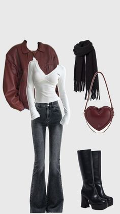 Cherry red fall outfit Cherry Red Outfit, Outfit For Fall, Simple Trendy Outfits, Red Outfit, Cute Simple Outfits, Outfit Inspo Fall