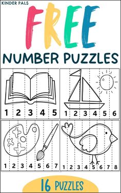 printable number puzzles for kids to practice numbers