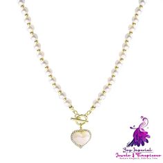 Product information: Color: X905 gold Pendant material: mixed gem inlaid Chain style: Pearl Chain Material: Pearl Shape: heart shape Circumference: 21cm (inclusive)-50cm (inclusive) Packing list: Necklace*1 Product Image: Colorful Pearl Necklace, Colorful Pearls, Steel Necklace, Heart Love, Pearl Chain, Girls Jewelry, Stainless Steel Necklace, Chain Styles, Heart Shape