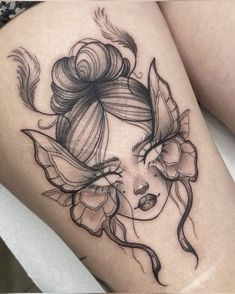 Add On Tattoo Ideas Thigh Piece, Tattoo Pierna Mujer, Fear Tattoo, Hip Tattoos Women, Trendy Tattoo, Spine Tattoos, Up Tattoos, Black Ink Tattoos, Art Tattoos