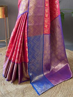 Introducing our enchanting pink zari weaving silk function wear saree with blouse, the perfect outfit to make a fashion statement at any festival, function, or wedding. Made from high-quality silk material, this saree features intricate zari weaving work that adds a touch of elegance and sophistication to your ensemble. The pink color adds a feminine and graceful touch, while the purple silk blouse complements the saree beautifully.
You can wear it to a variety of occasions, from festive celebra Wear Saree, Blouse Material, Purple Silk, Traditional Sarees, Silk Material, Saree With Blouse, Pink Silk, The Purple, Wedding Wear