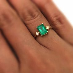 Gold Ring Jewelry, Gold Rings Jewelry, Emerald Engagement Ring Cut, Wedding Anniversary Rings, Diamond Cocktail Rings, Emerald Engagement, Engagement Ring Cuts, Emerald Engagement Ring, Emerald Gemstone