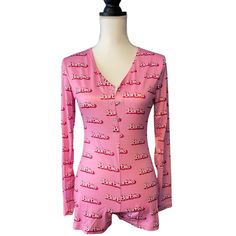 Women Onesies Designers Romper Pajamas Pink Printed Sleepwear, Cute Long Sleeve Fitted Sleepwear, Cute Fitted Long Sleeve Sleepwear, Fitted Casual Sleepwear, Fitted Long Sleeve Sleepwear For Pajama Party, Fitted Printed Sleepwear For Sleepover, Printed Fitted Sleepwear For Sleepover, Cute Fitted Sleepwear, Trendy Pink Sleepwear For Lounging