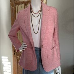 Fun, Pink Blazer In Great Condition. 100% Wool. Reposhing This Item I Purchased From @Crossvegasfam. Loved It, But Ready To Rotate For Something New. Questions? Leave A Comment Below! London Women, Pink Blazer, Ladies Of London, Blazer Suit, Something New, Pink Ladies, Suit Jacket, The 100, Jackets & Coats