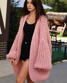 Balloon Sleeve Knit Cardigan. Cable knit cardigan. Long oversized cardigan The cardigan can be worn as a light coat. It goes well with a dress, jeans, sneakers or shoes SIZE XS: length 77cm/30.5". bust 124cm/49" S-M: length 78cm/30.5" bust 128cm/50.5" L-XL: length 79cm/30.5" bust 132cm/52" Composition: 50% wool 50% acrylic You can also order a different color and size, length. For an individual order write me a message 💞Find more cross stitch and woolen items from Anna Dzio https://www.etsy.com Crochet Cardigan Tutorial, Casual Cardigan Sweater, Long Oversized Cardigan, Cardigan Oversized, Mohair Cardigan, Crochet Cardigan Pattern, Cardigan Outfits, Casual Cardigans, Cardigan Long