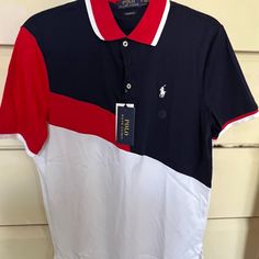 Ralph Lauren Polo Shirt Size: Small-Classic Fit Color: Red, White, Blue New With Tag Long Sleeve Rugby Shirts, Dress Man, Blue Couch, Ralph Lauren Polo Shirt, Slim Fit Polo Shirts, Polo Ralph Lauren Shorts, Vintage Polo Ralph Lauren, Ralph Lauren Polo Shirts, Slim Fit Polo