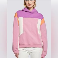 Never Worn Or Washed - Beautiful Colors And Design - Fell In Love With This And Wanted It To Fit But It Never Did. Iro Susane Colorblock Hooded Sweatshirt Size: S Material: 100% French Terry Machine Wash Oversized, Pullover Hoodie Sweatshirt Color Block Pattern In Pink, Purple, Orange & Cream In Preowned Condition With Dark Stains On Left Cream Block & Left Side Hem (See Pictures) & Wearing Off Of "Iro Paris" Emblem On The Front Approx. Measurements: Across The Underarms: 25" Sleeve Length From Colorblock Hoodie, Color Block Pattern, Hijabi Style, Surf Outfit, Hoodie Pullover, Womens Fleece, Orange Pink, Athletic Women, Sport Fashion