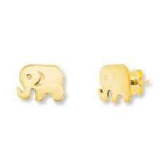 These delightful elephant stud earrings for her are crafted of 14K yellow gold. The earrings secure with friction backs. Elephant Earrings Studs, Beautiful Beaded Jewelry, Elephant Jewelry, Gold Stock, Elephant Earrings, Jewelry Advice, Accessories Jewelry Earrings, Pure Gold, Earring Backs