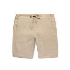 Loro Piana's Bermuda shorts are tailored for a neat, straight-leg fit that's ideal for smart-casual outings. They're cut from lightweight linen and have elasticated inserts along the drawstring waistband for extra comfort. Classic Short Linen Bottoms, Classic Linen Bottoms With Short Legs, Classic Summer Shorts With Straight Hem, Relaxed Fit Linen Bermuda Pants, Classic Bermuda Summer Pants, Classic Summer Bermuda Pants, White Shoes Sneakers, Luxury Sneakers, Shorts For Men