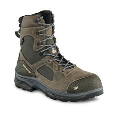 A hardy, ultra-protective work boot, Irish Setter� Kasota 8" Waterproof CSA BOA� Composite Toe Work Boots for Men deliver advanced comfort with advanced protection. Durable and lightweight uppers combine waterproof full grain leather and abrasion-resistant synthetic panels with Armatec� protection over the toe and heel areas to protect and support feet all day long. Lightweight, non-metallic composite toes offer a roomy toe box for comfort and ASTM F2413-18 M/I/C, EH-rated protection at the site. Meeting CSA Grade 1, ESR Rated, PR and ASTM PR workplace safety standards, the Kasota also features high-strength, non-metallic, puncture-resistant Swen-Flex woven insoles for superior puncture resistance from sharp hazards underfoot. UltraDry� waterproof/breathable technology inside keeps your fe Gore-tex Work Boots With Reinforced Toe For Hunting, Brown Impact-resistant Hiking Boots For Outdoors, Brown Abrasion-resistant Work Boots For Outdoor, Brown Abrasion-resistant Outdoor Work Boots, Military Hiking Boots With Reinforced Toe, Composite Toe Work Boots, Workplace Safety, Work Boots Men, Irish Setter