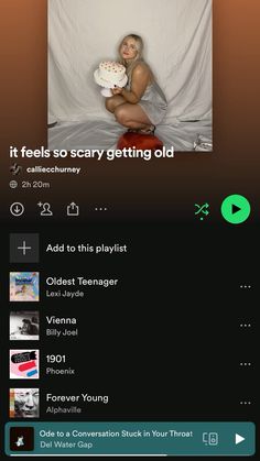 an image of a woman holding a cake on her lap with the caption'it feels to scary getting old '