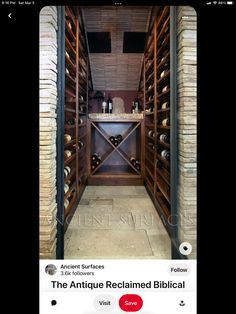 the wine cellar is open and ready for customers to see it on their phone screen