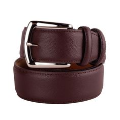 Made in Italy Elegant Saffiano Calfskin Leather Men's Belt Haute Couture Brands, Men's Belt, Brown Belt, Color Marron, Brass Buckle, Nubuck Leather, Leather Interior, Belt Size, Mens Belts