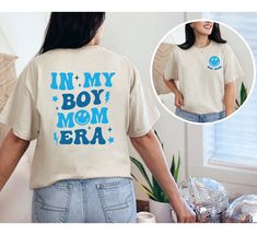 Step into the world of boy mom life with our "In My Boy Mom Era" t-shirt! Hey there, fellow boy moms! Embrace the chaos, the laughter, and the endless adventures with our cozy and stylish t-shirt. Crafted with love and comfort in mind, it's perfect for those busy days of soccer games, superhero role-plays, and impromptu wrestling matches. Let your shirt do the talking and proudly declare your status as a boy mom extraordinaire! Whether you're out and about or relaxing at home, this tee is a must-have for every mom who's navigating the wild and wonderful journey of raising boys. So why wait? Join the boy mom squad and rock your mom pride with our "In My Boy Mom Era" t-shirt! 👕💙 .: Made with medium fabric (5.3 oz/yd² (180 g/m consisting of 100% cotton for year-round comfort that is sustain Cool Moms Club, Birthday Gift Mom, Mom Pride, Mom Of Boys Shirt, Funny Mom Shirt, Flower Sweatshirt, Mom Era, Mom Funny, Moms Club