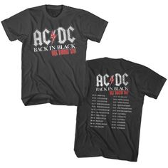 "AC/DC Men's T-Shirt by American Classics Part Scottish, part Aussie, 100% High Voltage Rock Legends! Formed in Sydney in 1973, AC/DC went from Dirty Deeds Done Dirt Cheap on the Highway to Hell to Back to Black in The Flick of the Switch! They have sold over 200 million albums worldwide and they are still working on new music. Wear some rock history, this cool AC/DC graphic t-shirt is vintage style print with a distressed look as if you bought it at an AC/DC Concert Tour in the 80's What's incl Acdc Shirt, Uk Tour, Back In Black, Graphic Tees Vintage, I'm With The Band, Concert Tees, Mein Style, Band Shirts, Tour Shirt