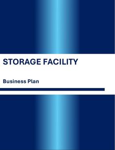 storage facility business plan with blue background