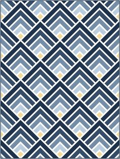 an abstract blue and yellow pattern with white squares on the bottom, in square format