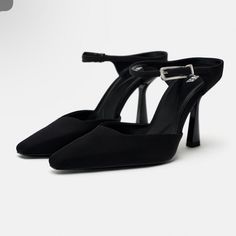 Never Been Worn, Accidentally Bought Two Pairs! Shoes Are Sexy, Cute And So Comfortable!! Casual Fitted Heels For Evening, Zara Black Ankle Strap Heels, Chic Black Zara Heels, Zara Sleek Heels, Casual Black Zara Heels, Zara Fitted Evening Heels, Sleek Fitted Zara Heels, Zara Black Heels For Night Out, Zara Black Party Heels