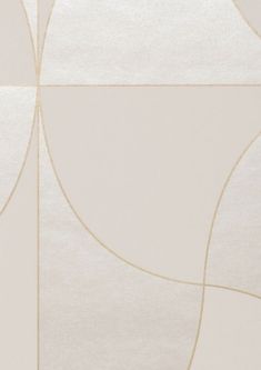 a white and gold wallpaper with curved lines on the bottom, in an abstract pattern