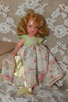 Vintage Doll Dress, Vintage Doll, Pink And Green, Floral Dress, Flower Girl Dresses, Dolls, Wedding Dress, Free Shipping, Best Deals