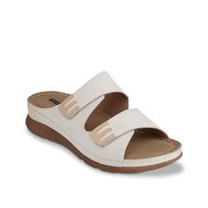 Good Choice-Gretchen Sandal Your practical outfit can get a tad luxe when you pair the Gretchen sandal by Good Choice. The heeled sandal has hook-and-loop straps accented with shimmery hardware details. Contrast welt stitches adds style, while a cushioned footbed keeps you comfortable. Cushioned Open Toe Wedge Sandals, Double Strap Wedge Sandals With Heel Loop, Beige Sport Sandals With Textured Footbed And Open Toe, Beige Open Toe Sport Sandals With Cushioned Footbed, Open Toe Sandals With Arch Support For Summer, Beige Cushioned Open Toe Sport Sandals, Beige Double Strap Sandals With Textured Footbed, Synthetic Open Toe Sandals With Textured Footbed, Cushioned Open Toe Sandals