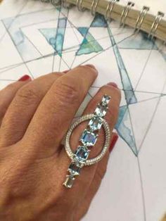 Real Diamonds, Diamond Gemstone, 925 Sterling Silver Jewelry, Statement Ring, Aquamarine, Diamond Bracelet, Sterling Silver Jewelry, Statement Rings, Silver Jewelry