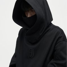 heavy cotton hoodie, rib knit cuffs and hem, kangaroo pocket at waist, panel cut hood, stand-up collar layered under hood, embroidered logo at chest. Composition - Heavyweight Cotton Blend Sizing: US/EU Oversized Fit (Size Down For Regular Fit) Model: 178cm/58kg 5'10/128lbs wearing size XL Turtleneck Streetwear, Streetwear Fashion Winter, Asymmetric Hoodie, Punk Hoodie, Turtleneck Hoodie, Sherpa Lined Hoodie, Layered Hoodie, Baggy Cargo Pants, Oversize Women